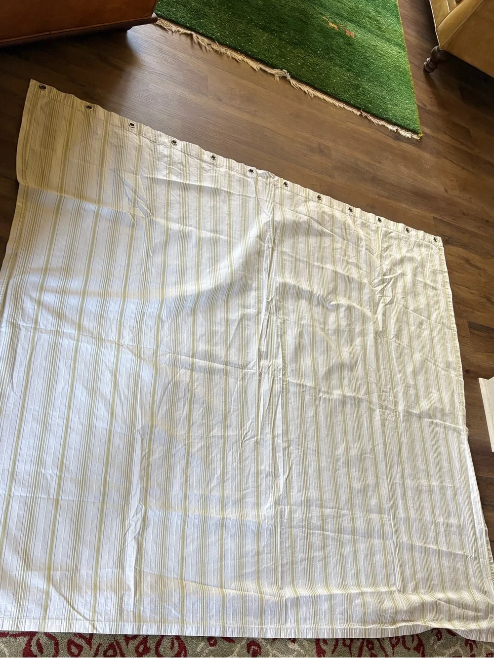 Restoration Hardware Cream and Beige Striped Shower Curtain